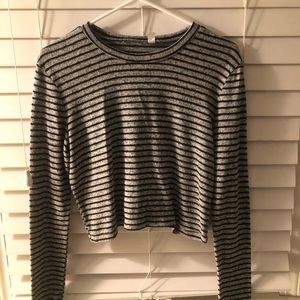 PacSun soft basics striped long sleeve crop top